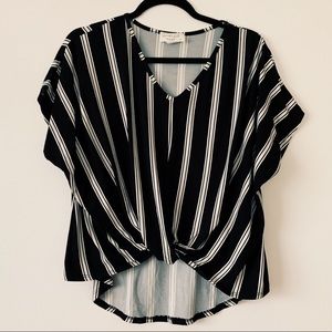 Lavender Field Striped High-Low Top